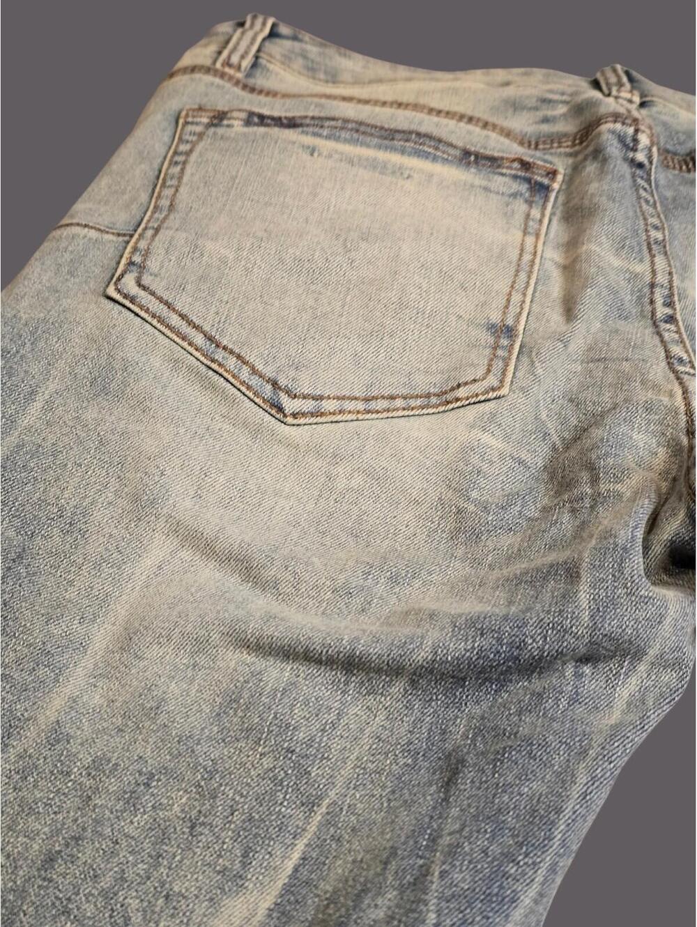 Purple Brand Light Wash Blue Men's Slim Denim Jeans Button - Picture 6 of 7